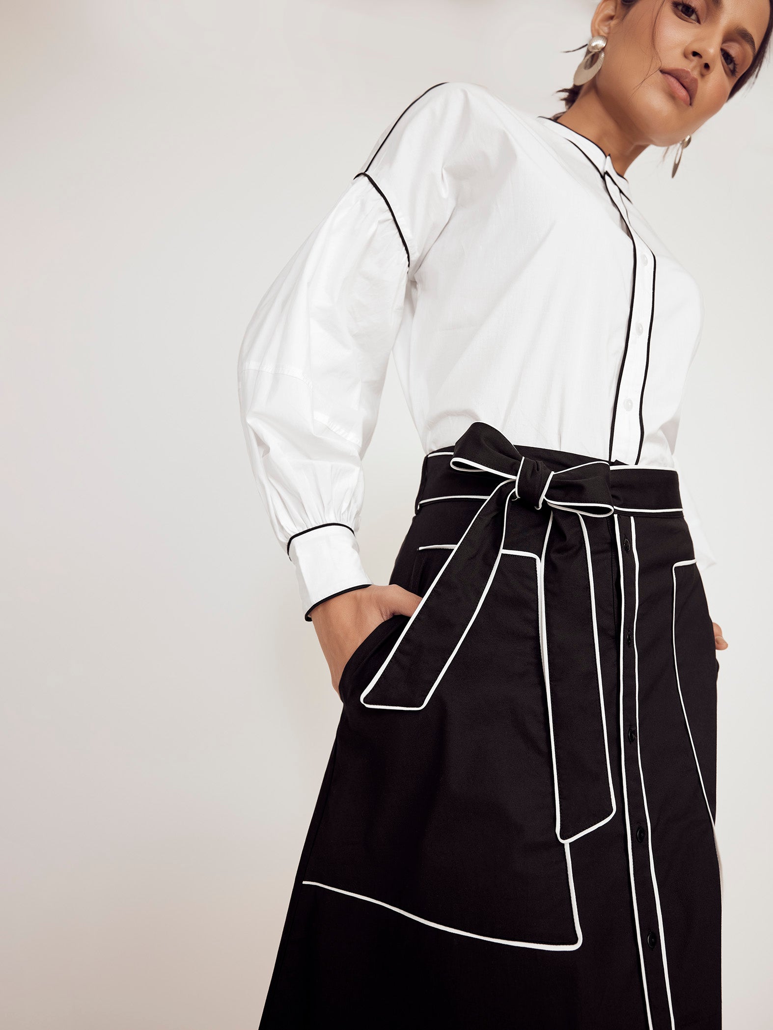Black & White Pocket Skirt