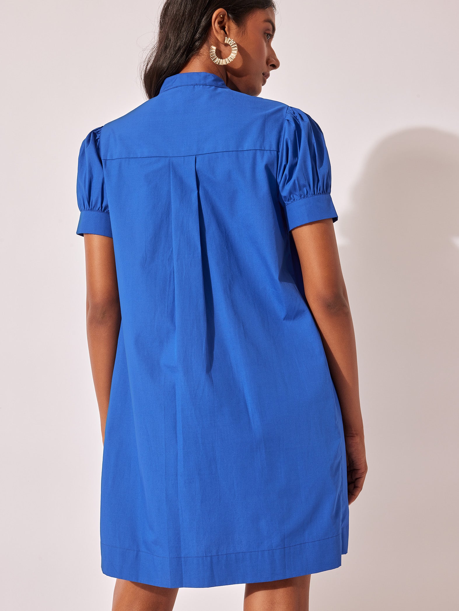 Electric Blue Pintuck Mini Dress
