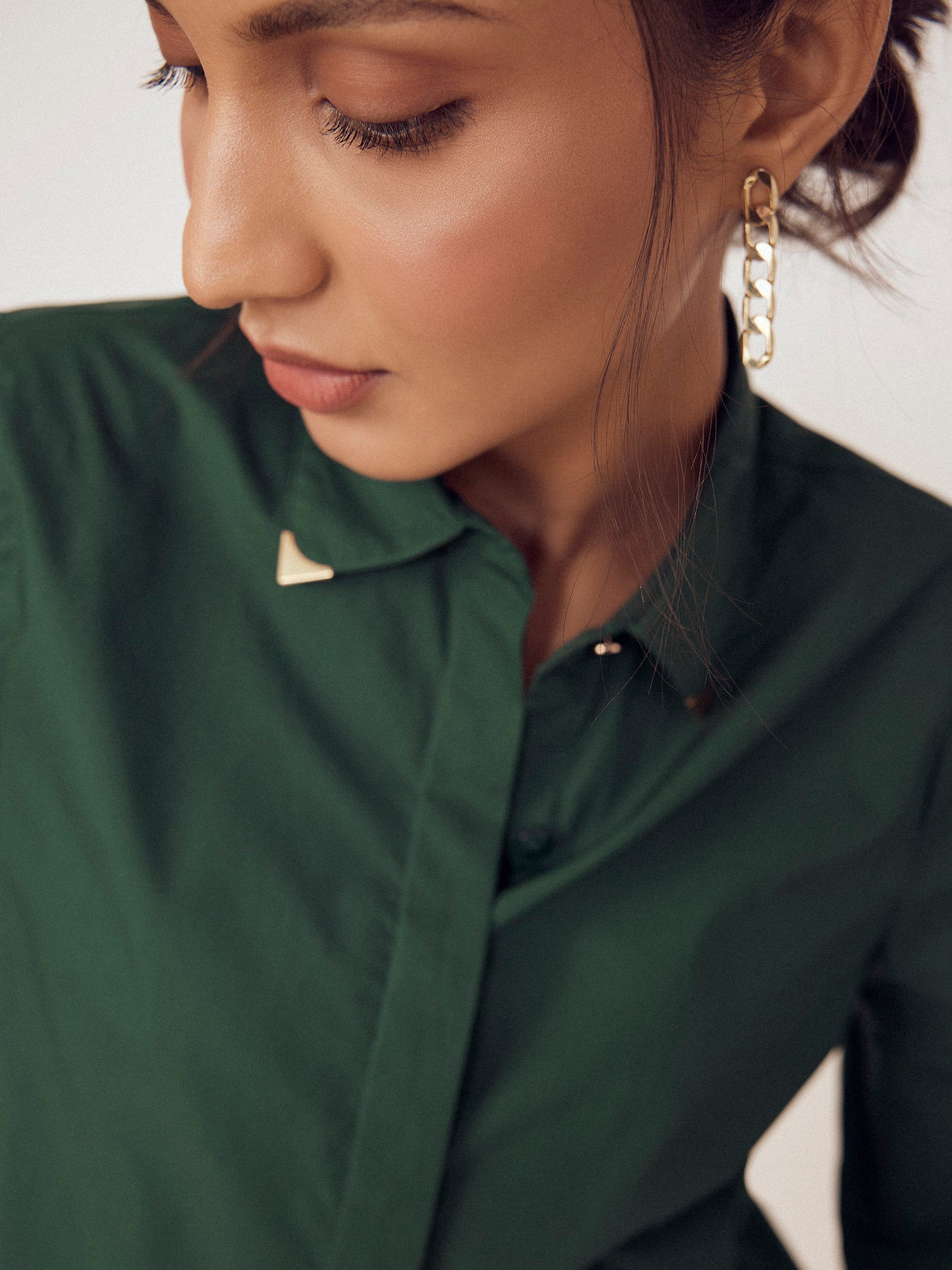 Pine Collar Pin Detail Shirt