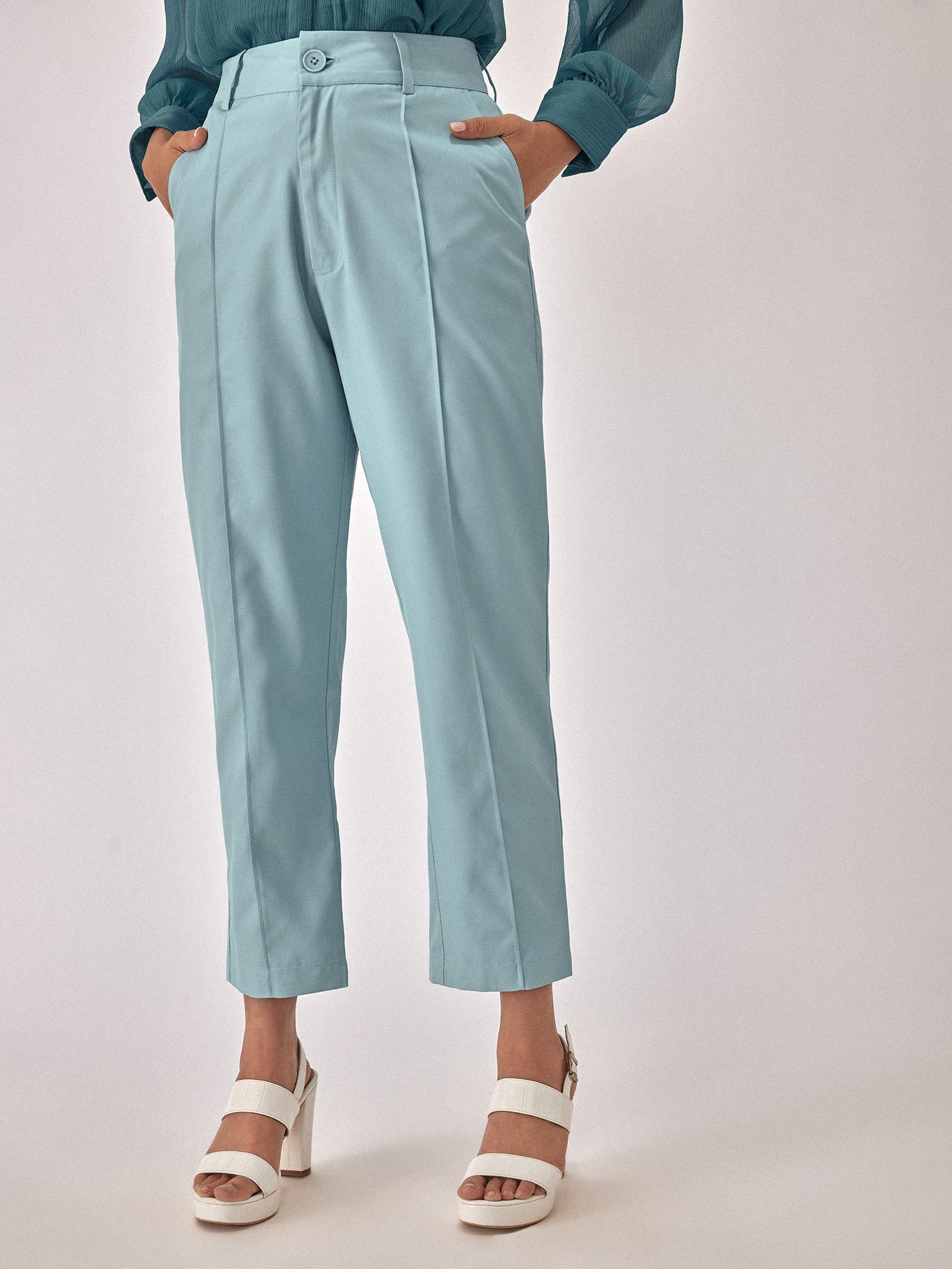 Sky Blue Ankle Trousers