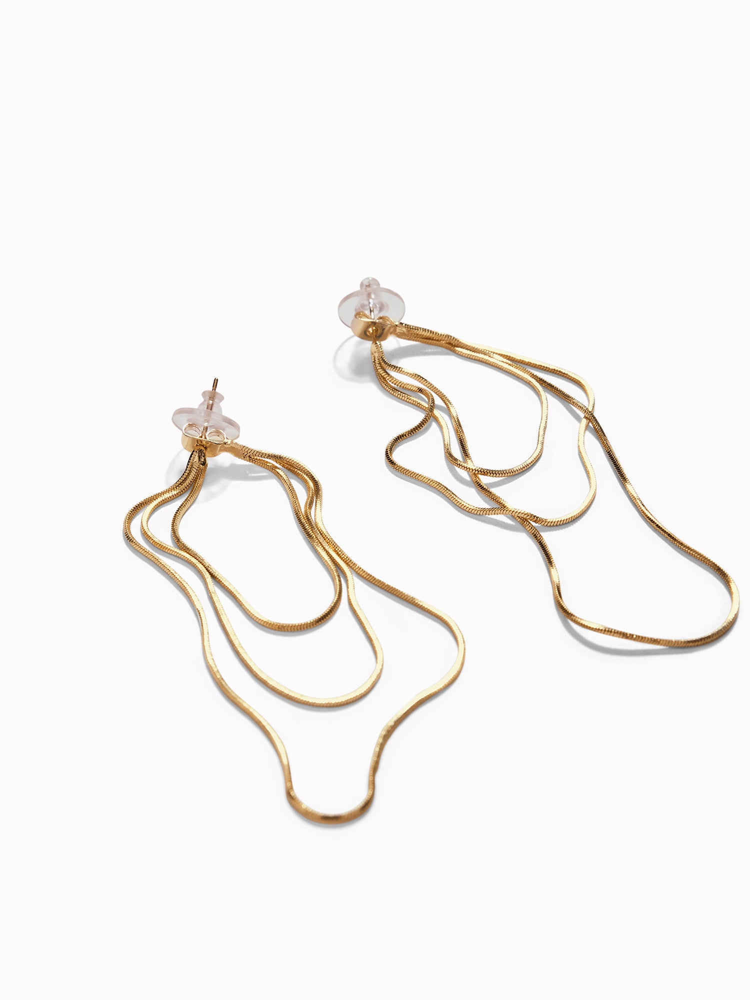 Gold Multilayered Chain Earrings