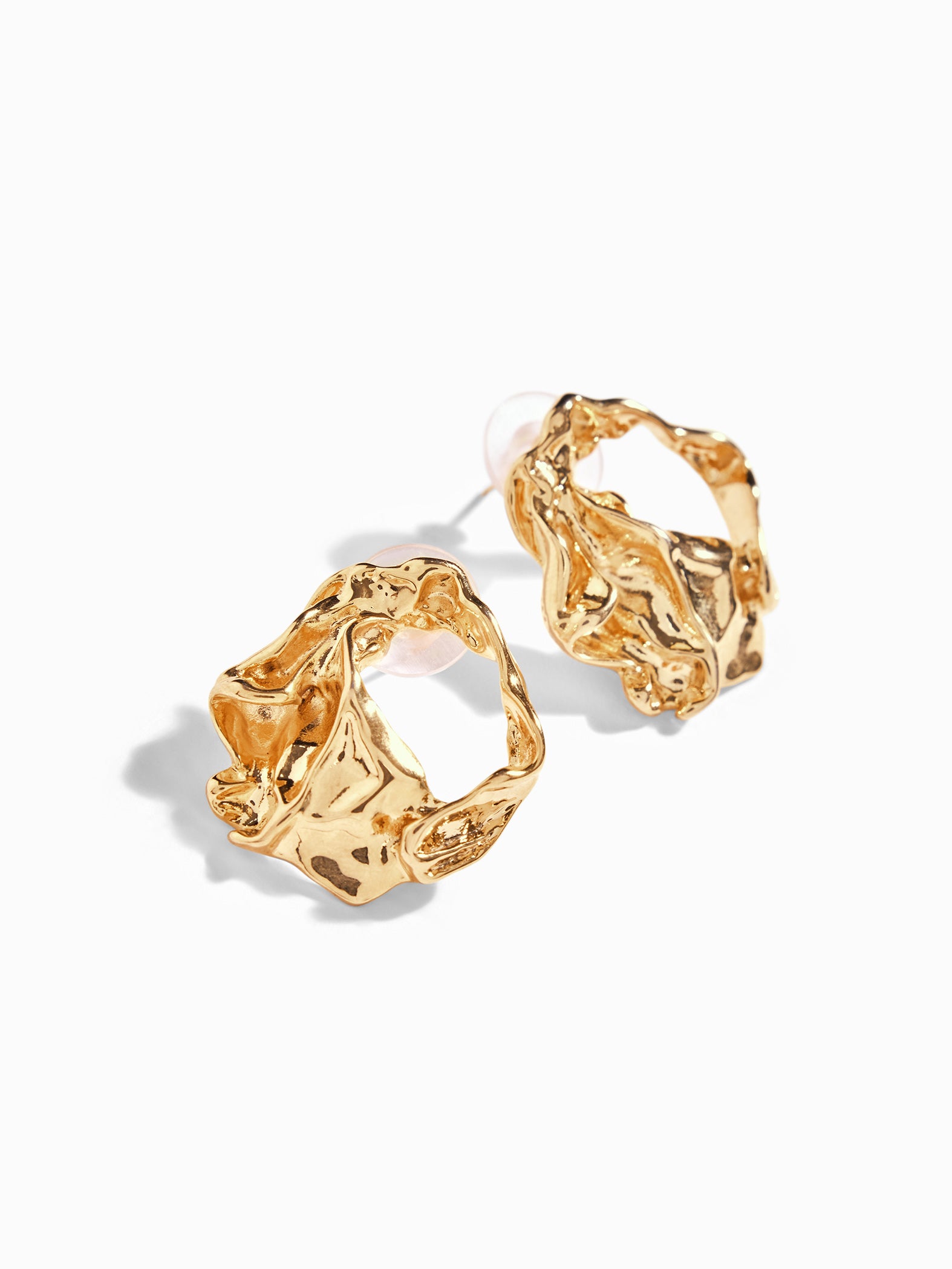 Gold Textured Mini Earrings