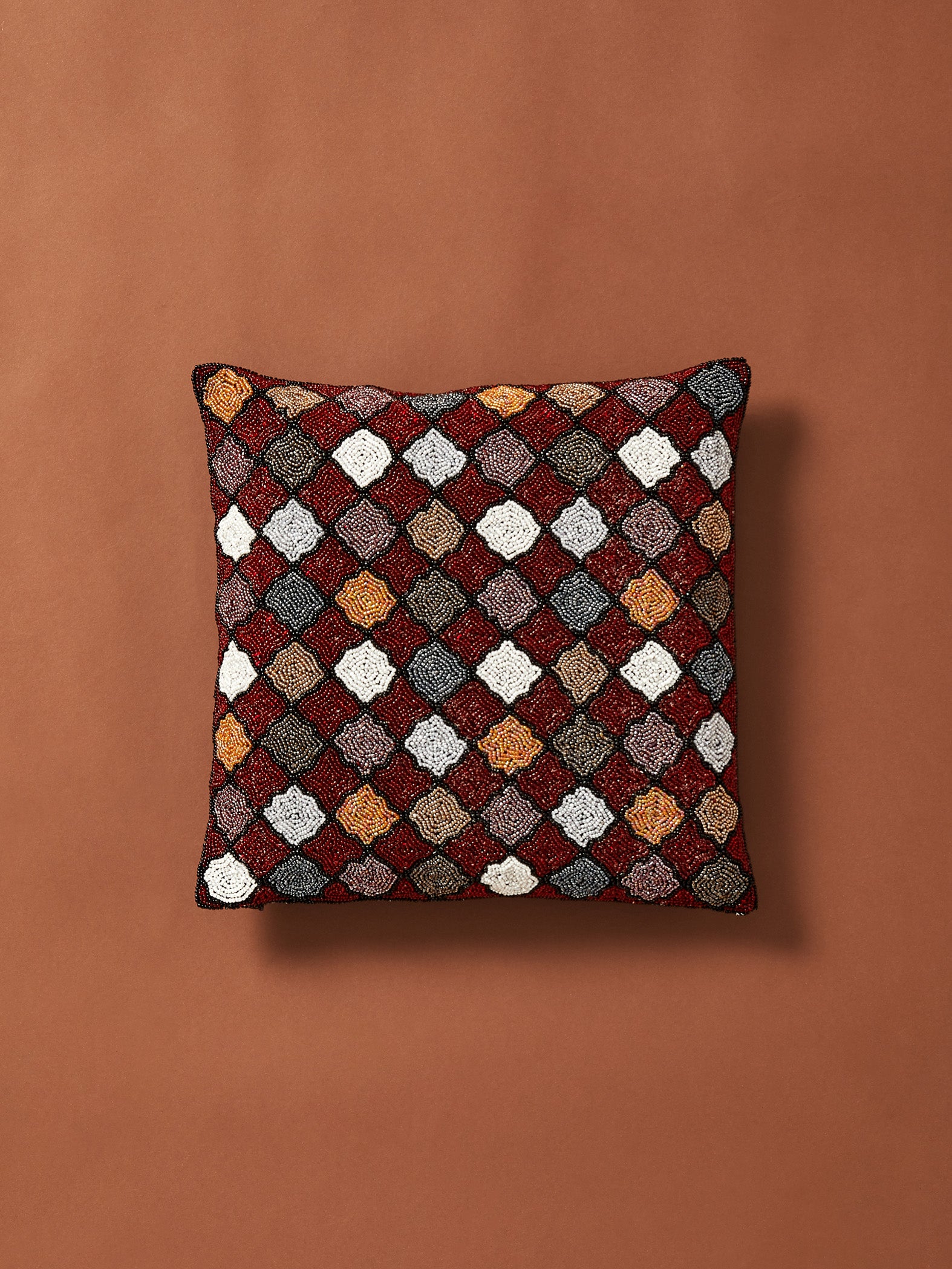 Beaded Geometry Pattern Cushion Cover