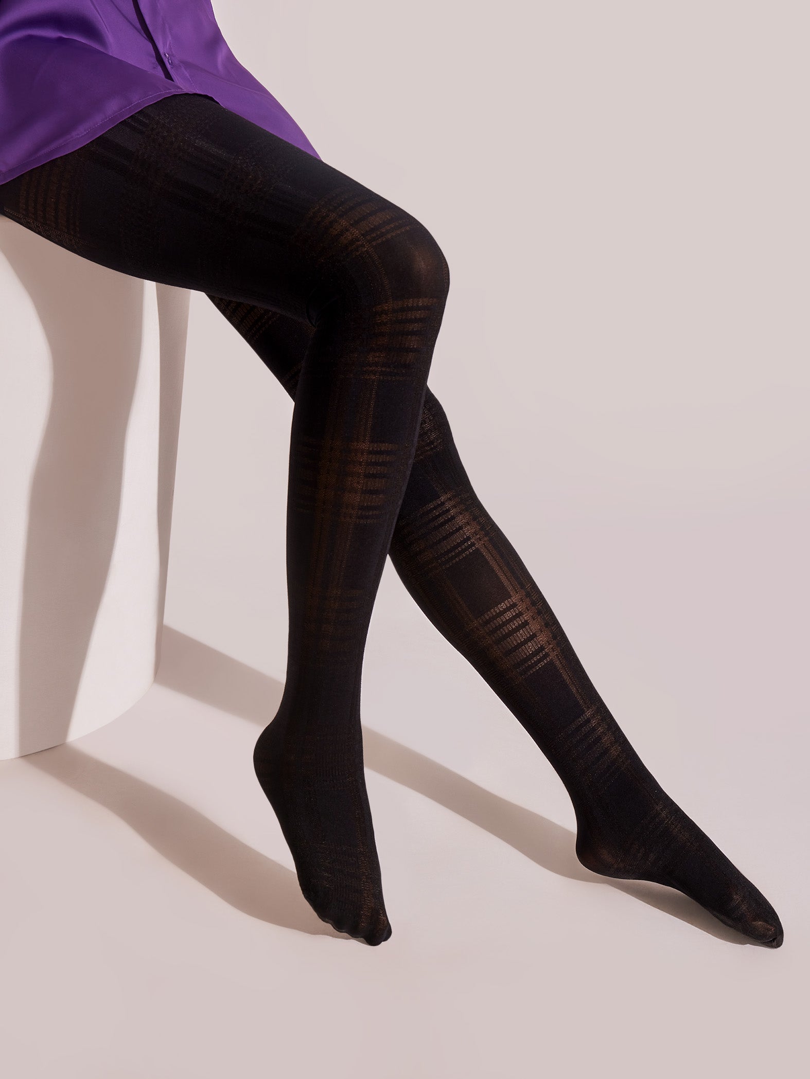 Black Textured Stockings