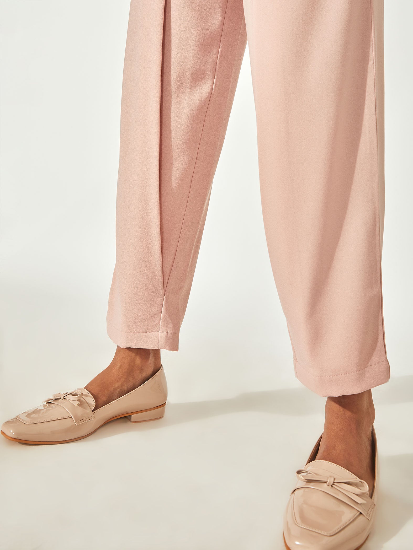 Blush Pleated Tapered Pants