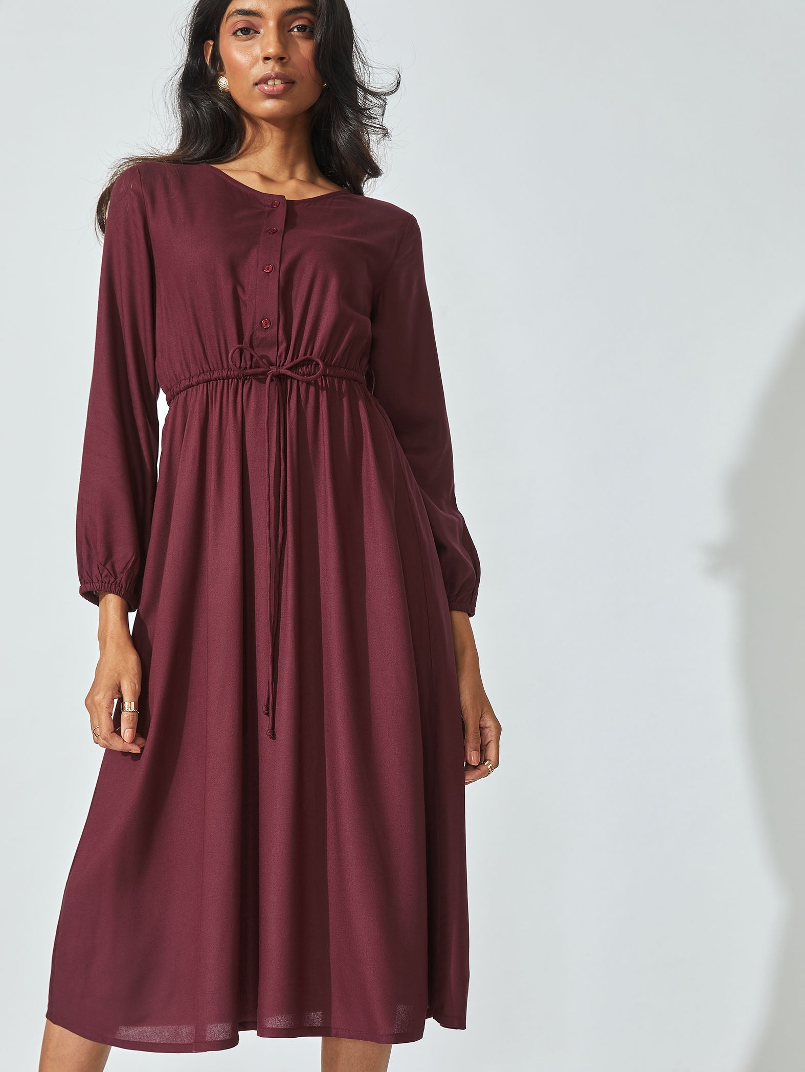 Burgundy Midi Dress