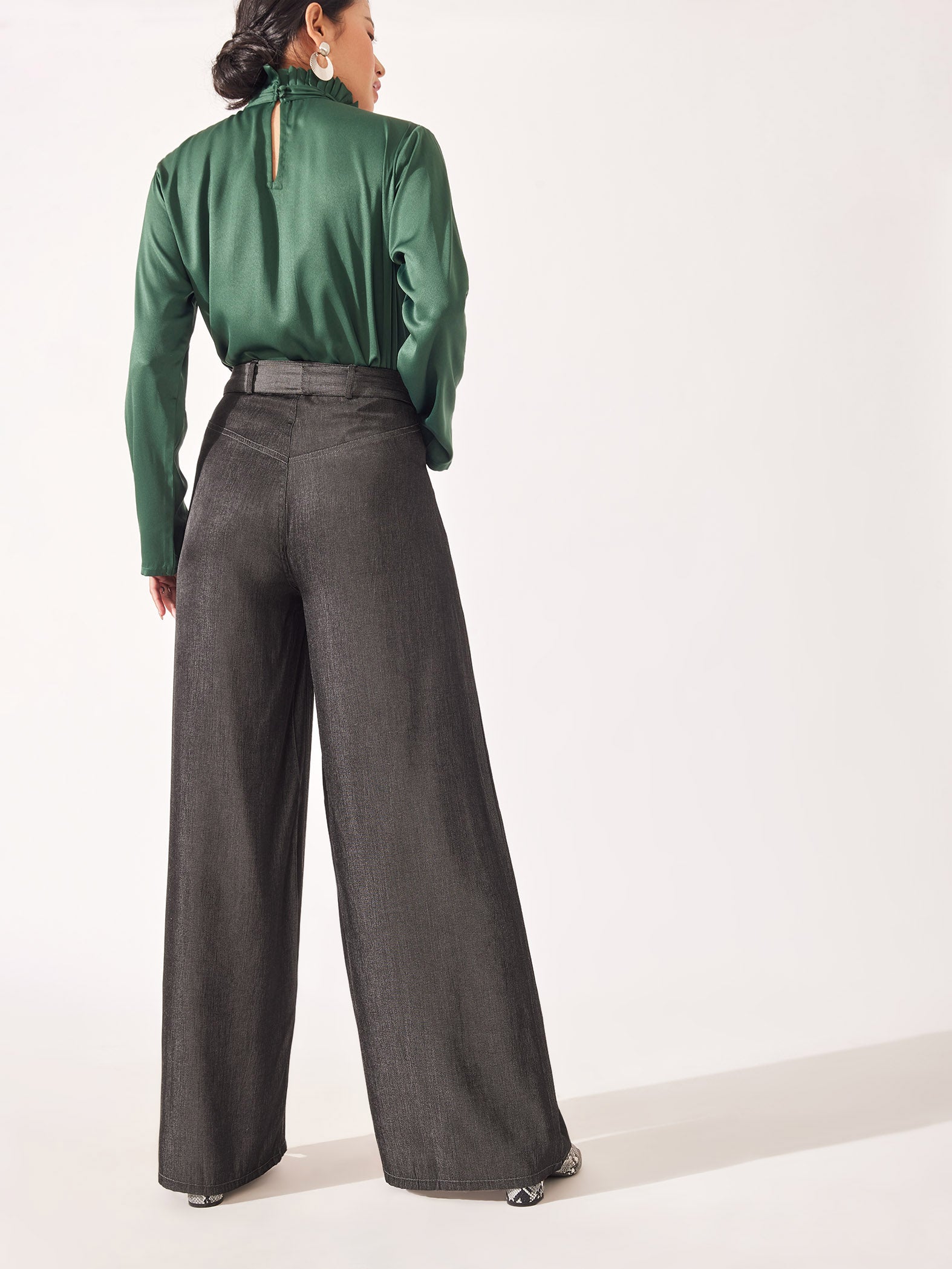 Charcoal Belted Pants