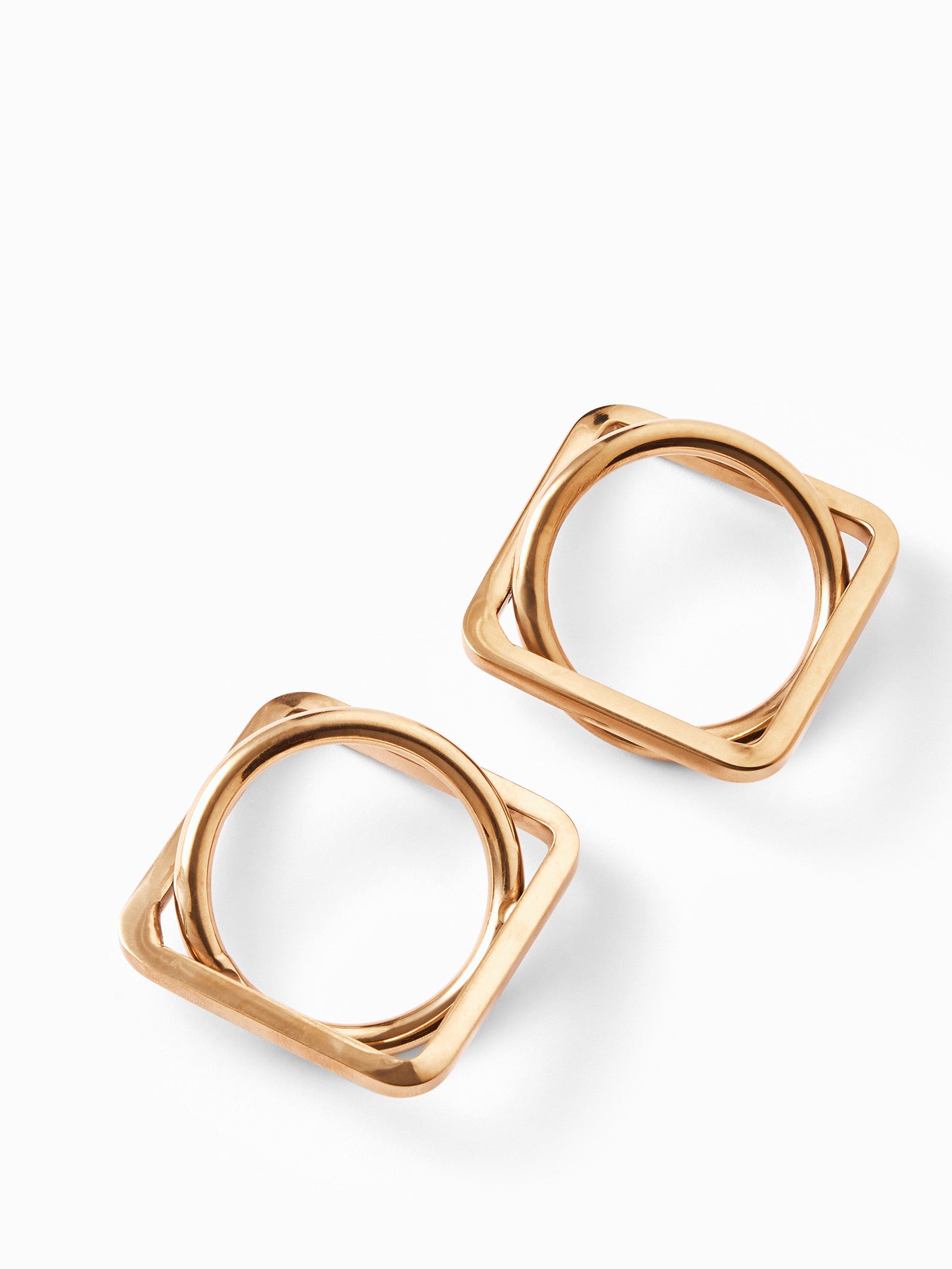 Gold Geometric Napkin Ring Set