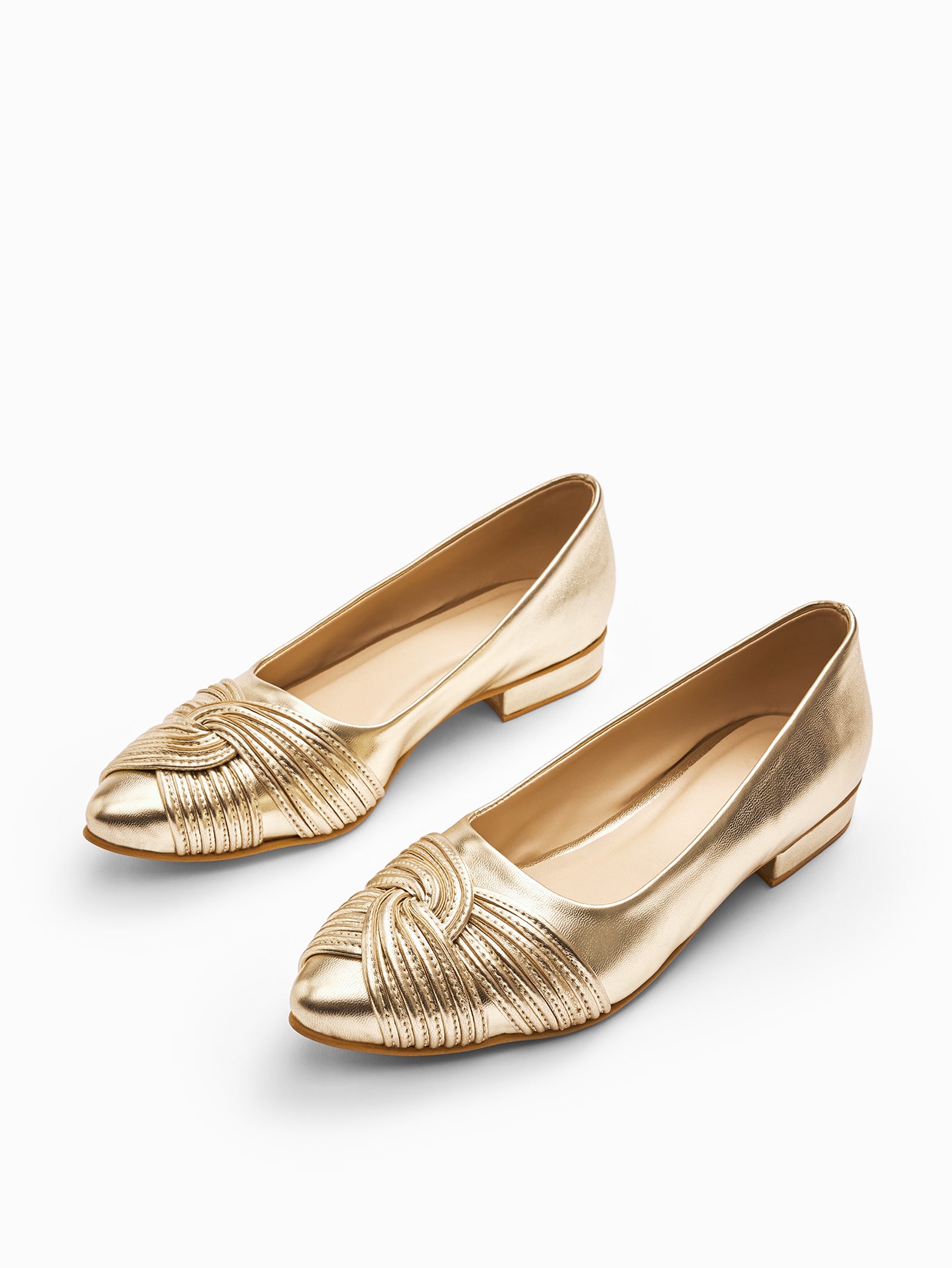 Gold Knotted Ballet Flats