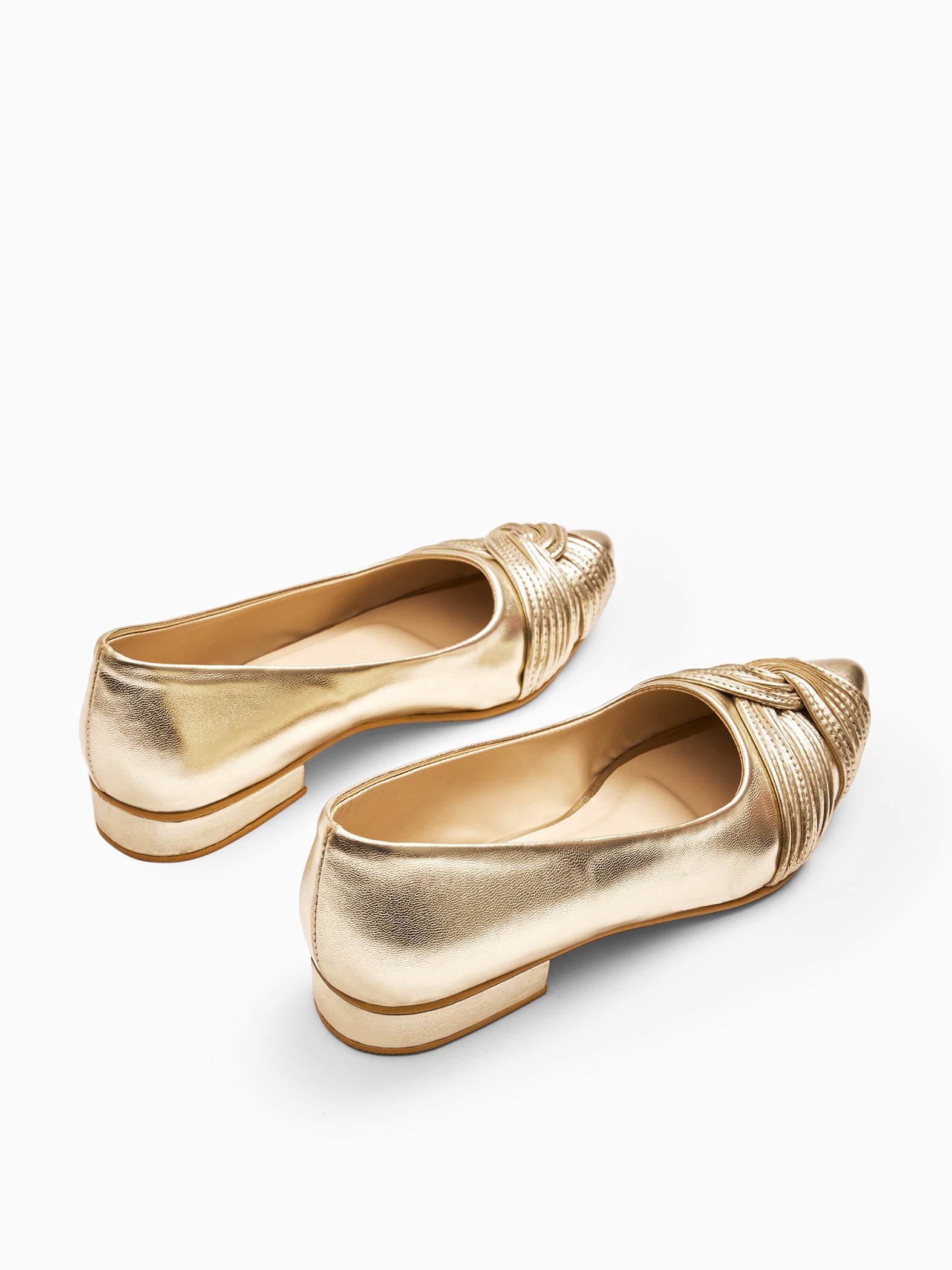Gold Knotted Ballet Flats