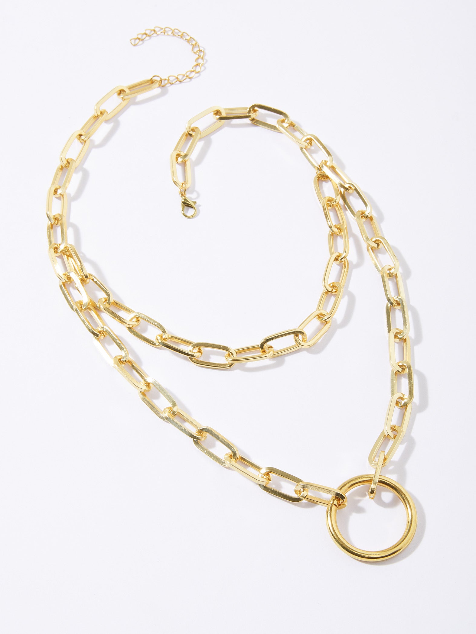 Gold Layered Ring Necklace