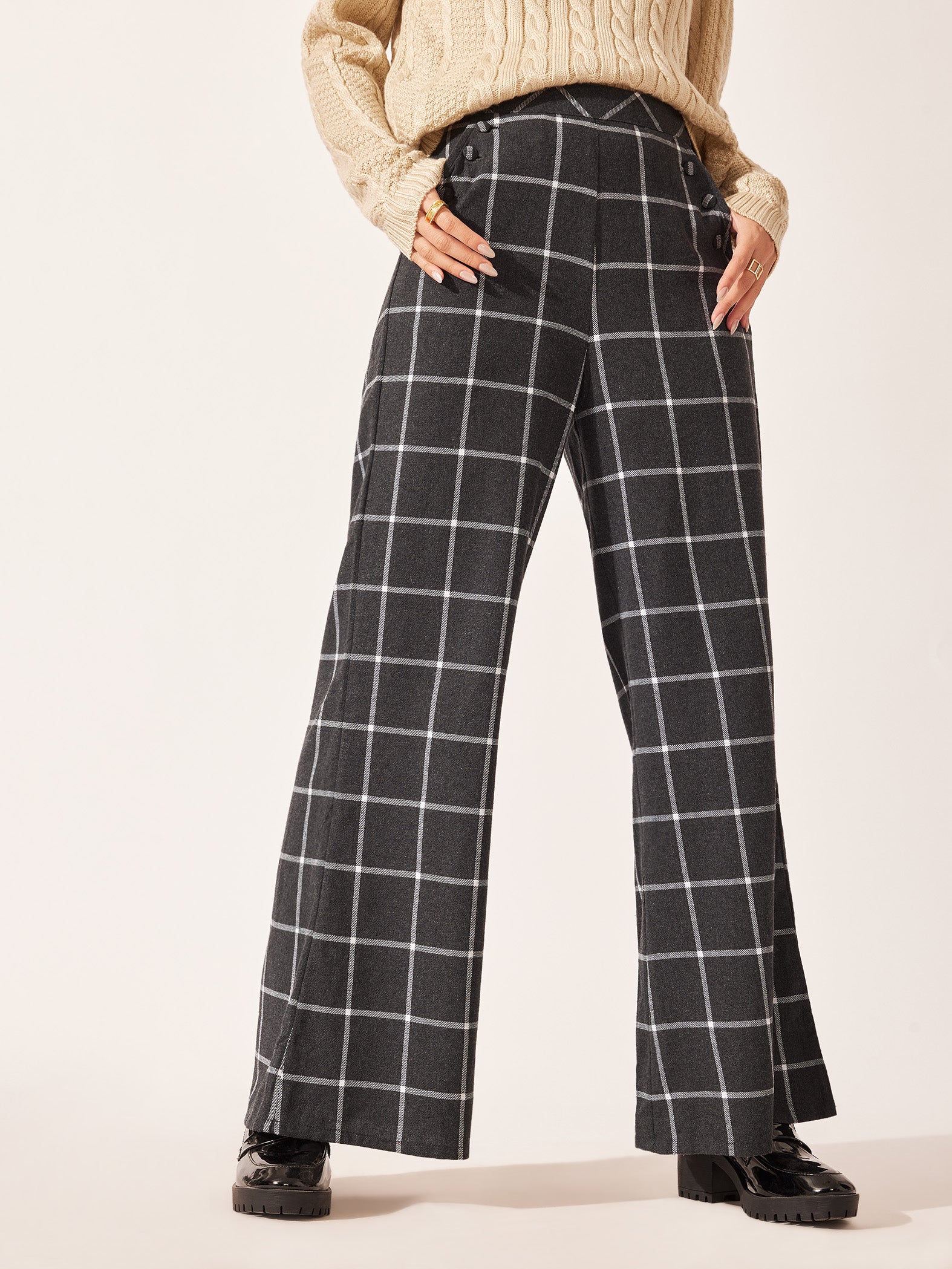 Grey Flannel Flare Pants
