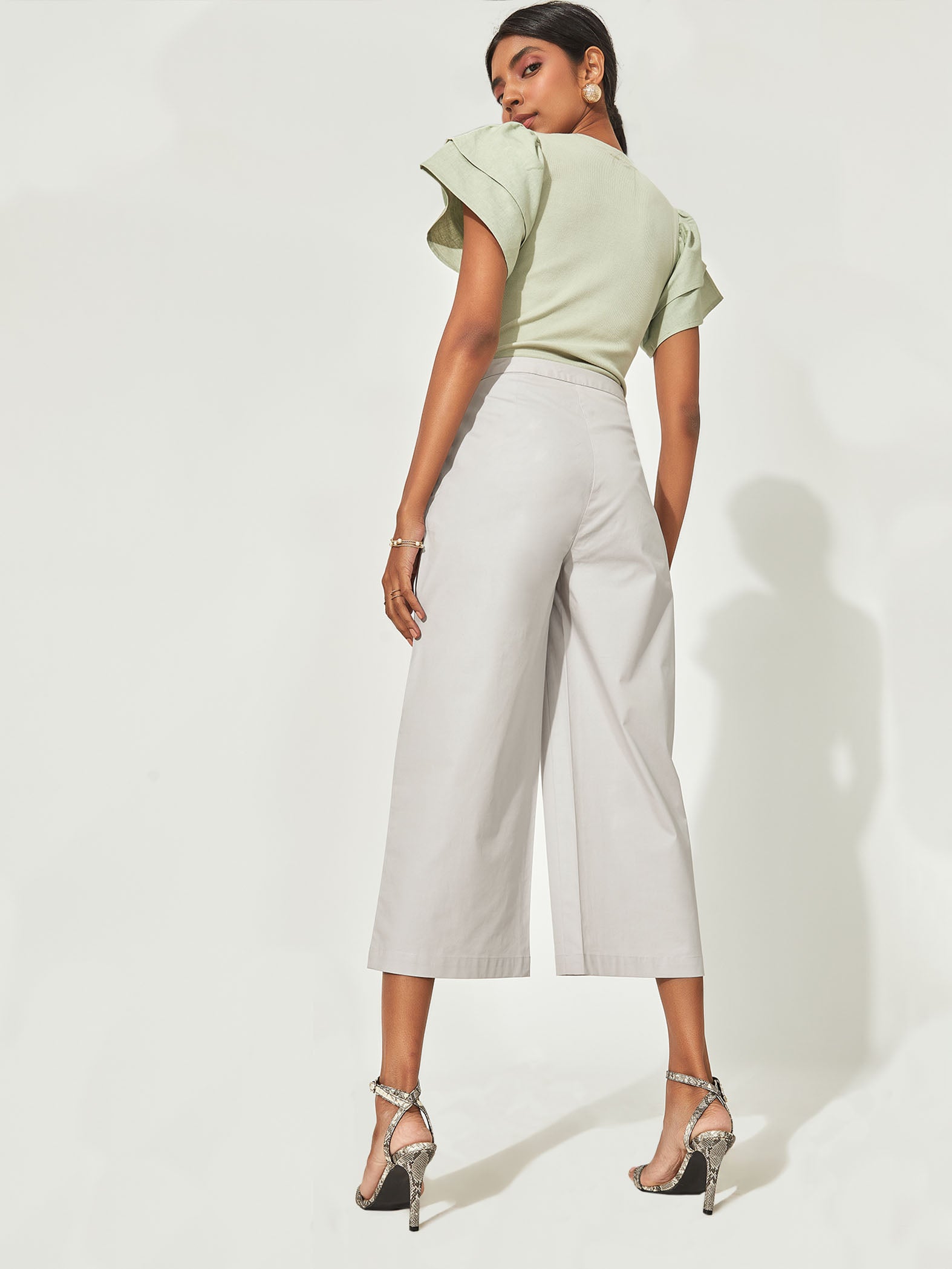 Grey Pleated Culotte