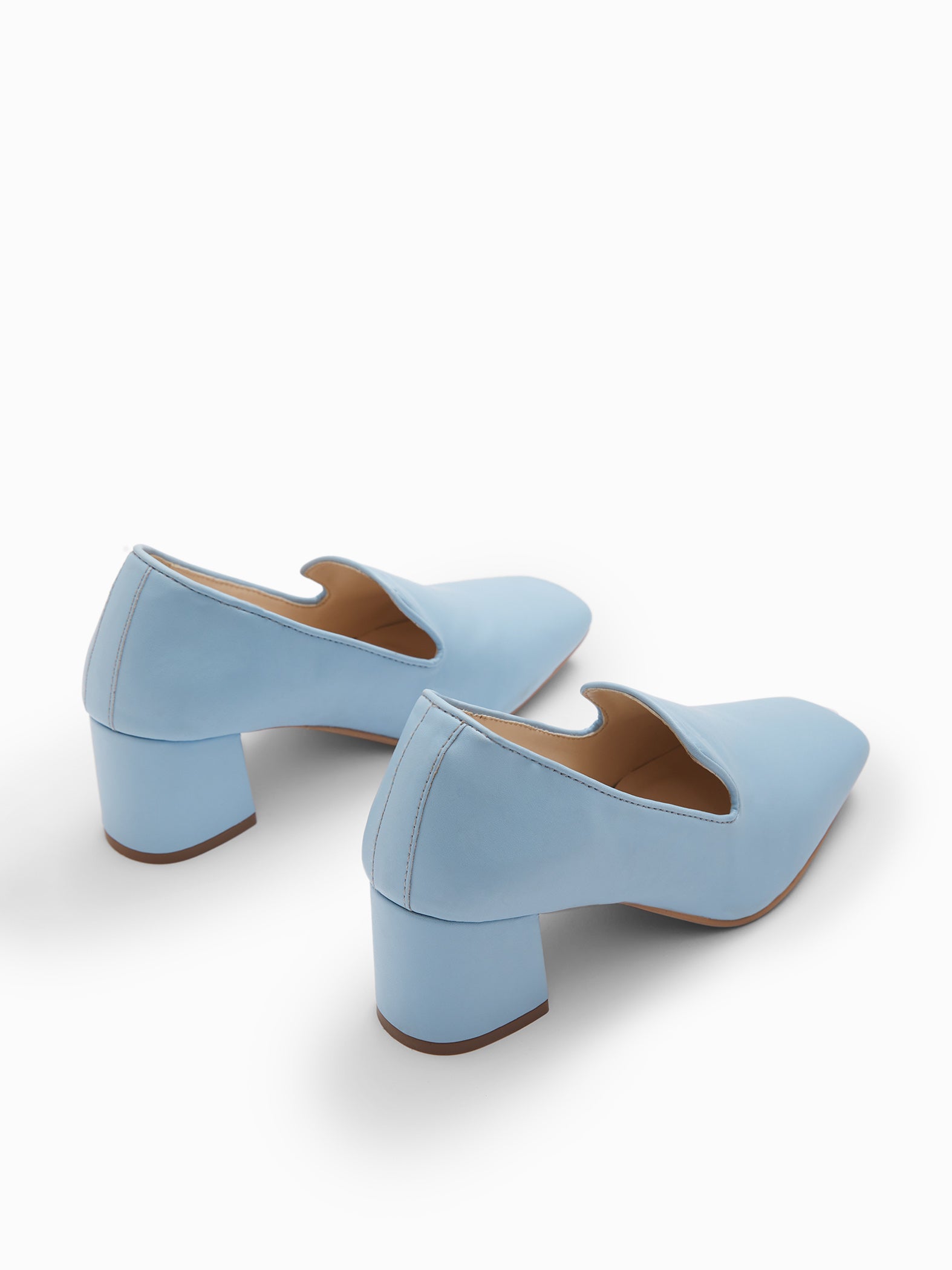 Ice Square Toe Heeled Loafers