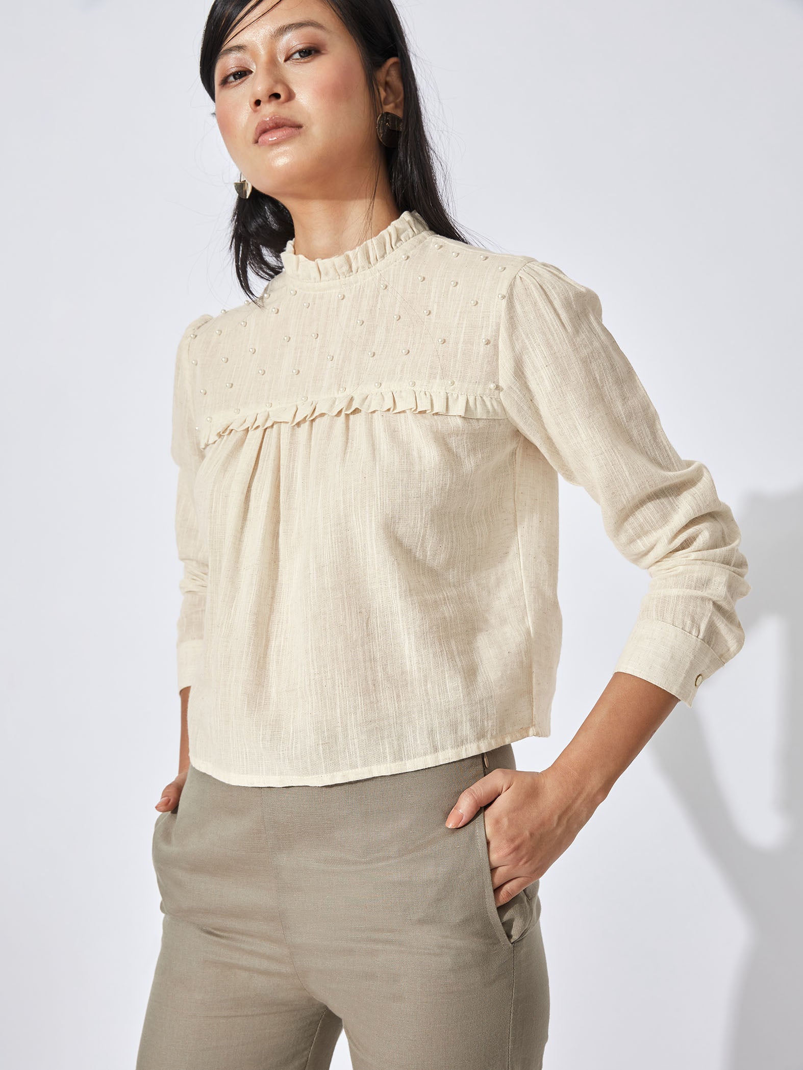 Ivory Gathered Top