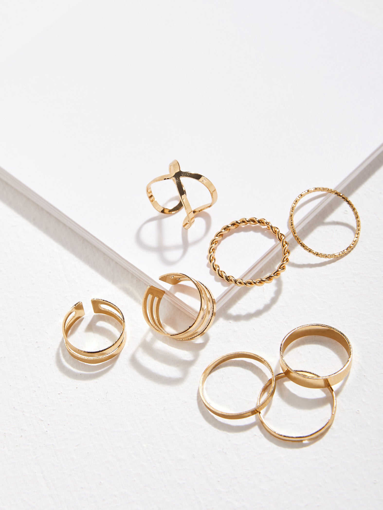 Minimal Rose Gold Ring Set