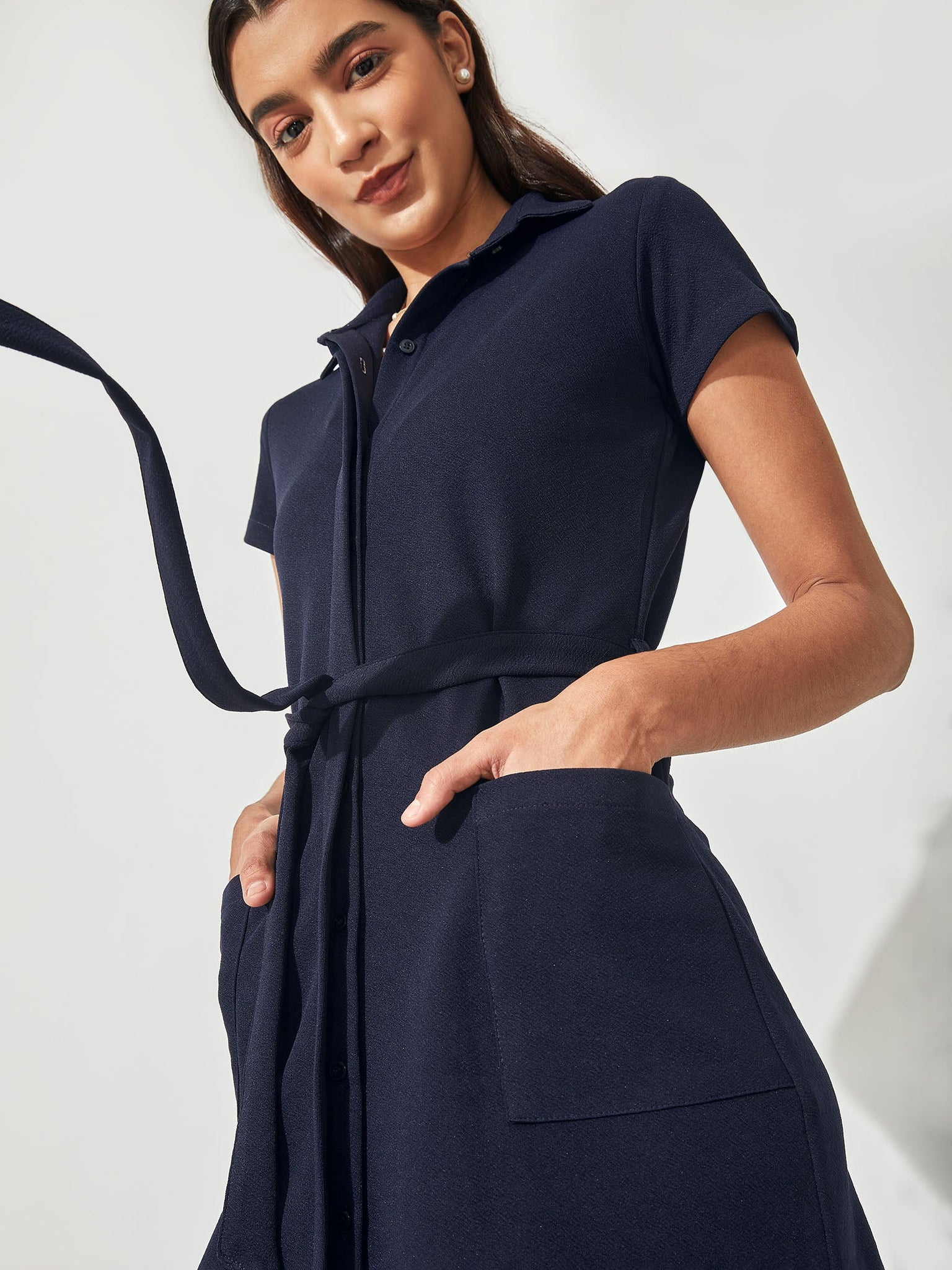 

Navy Pocket Shirt Dress