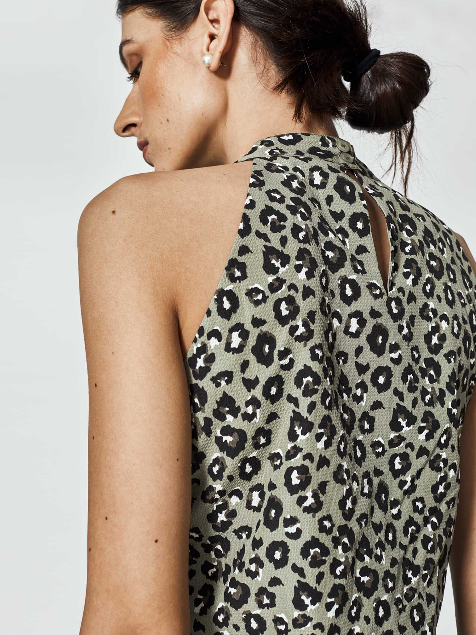 Olive Leopard Sleeveless Top
