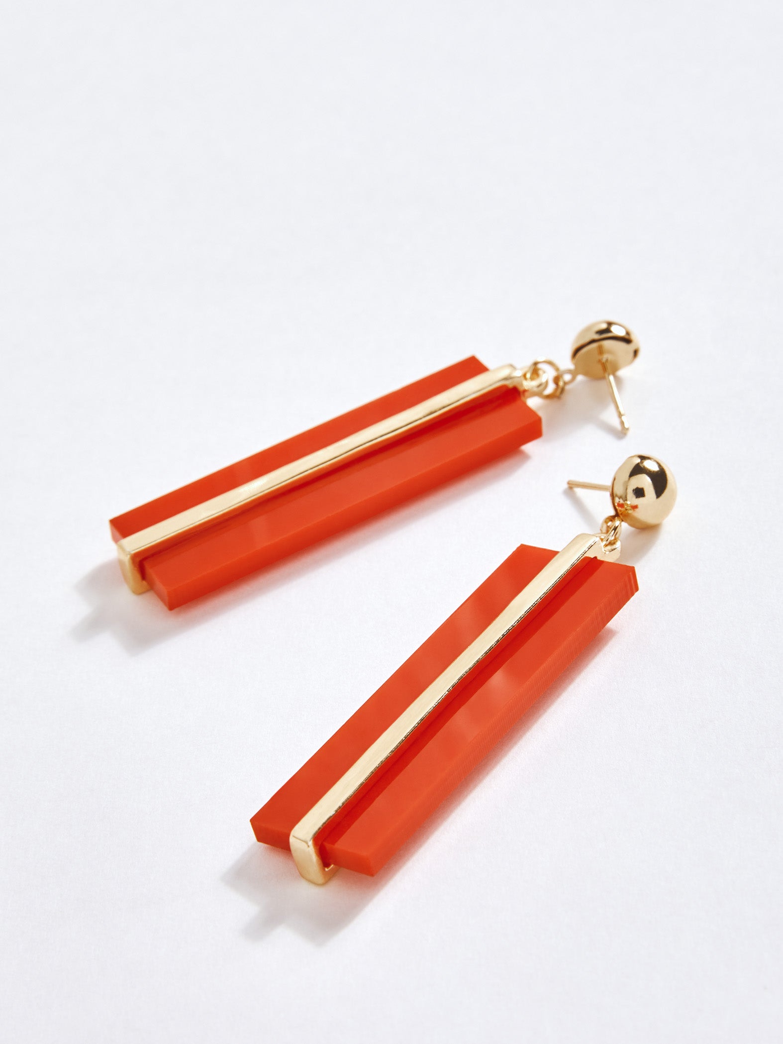 Orange & Gold Bar Earrings