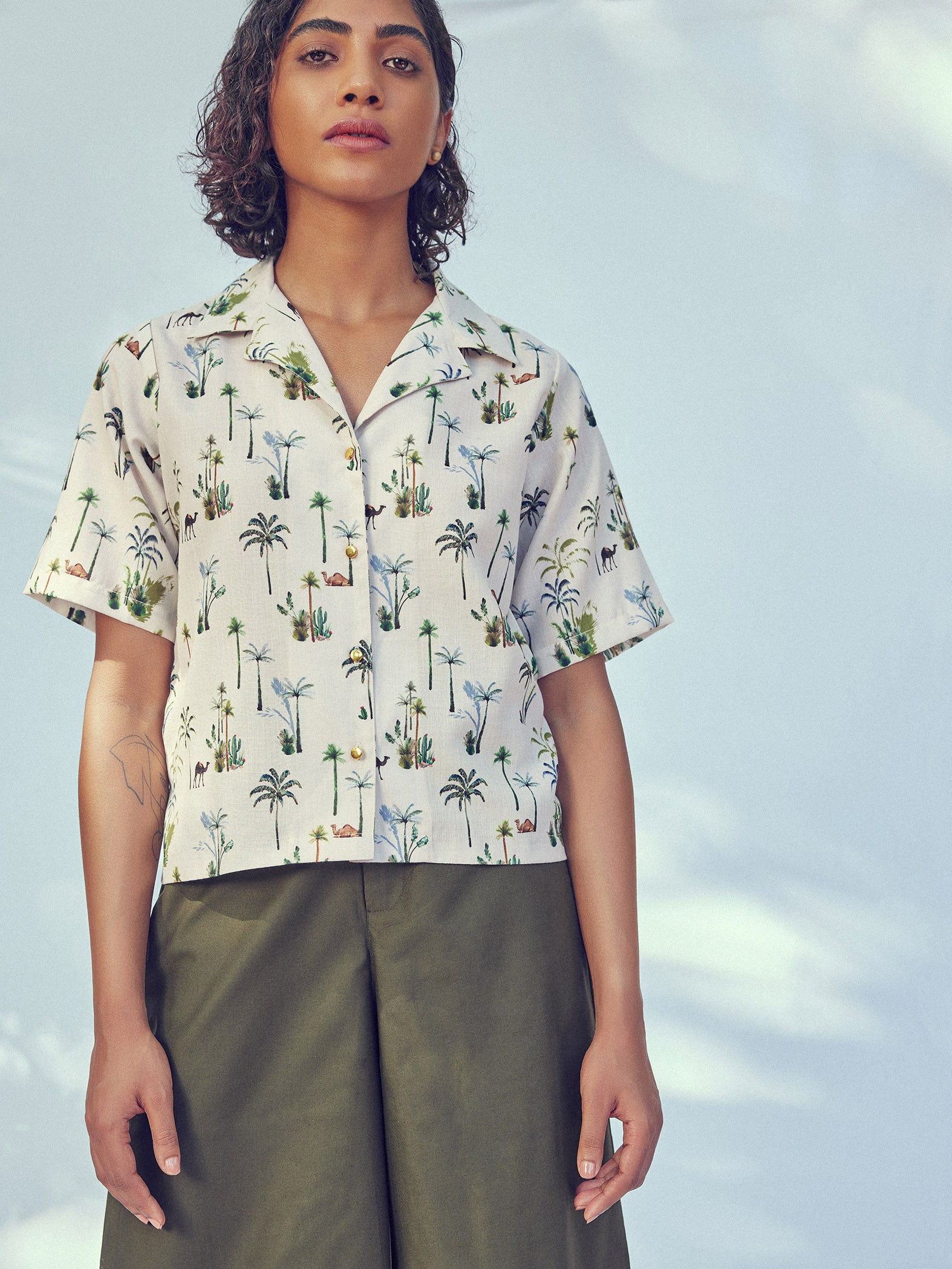 Palm Tree Print Resort Shirt