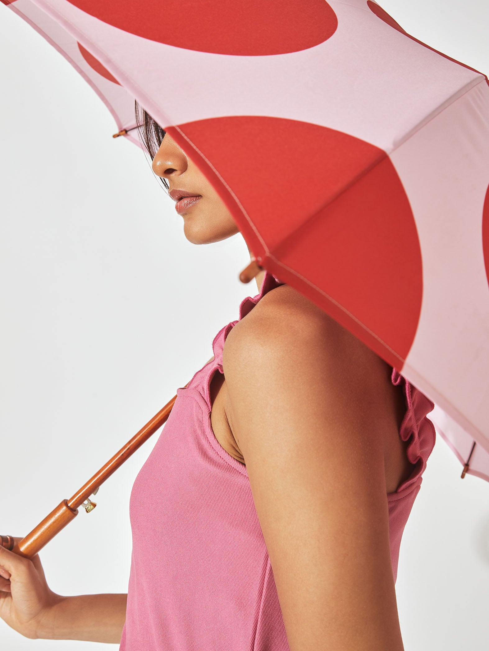 Pink Polka Umbrella