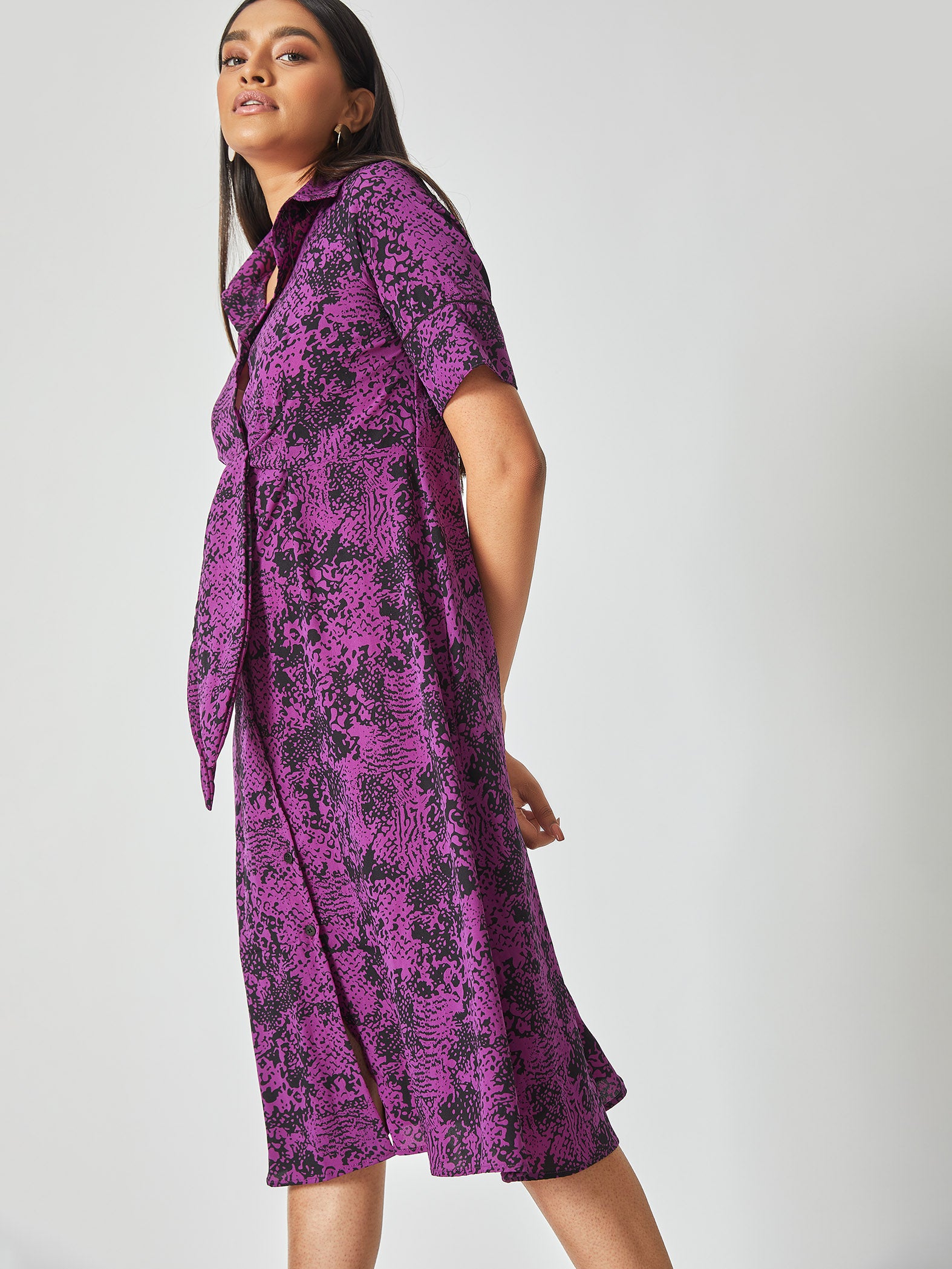 Purple Snake Print Dress