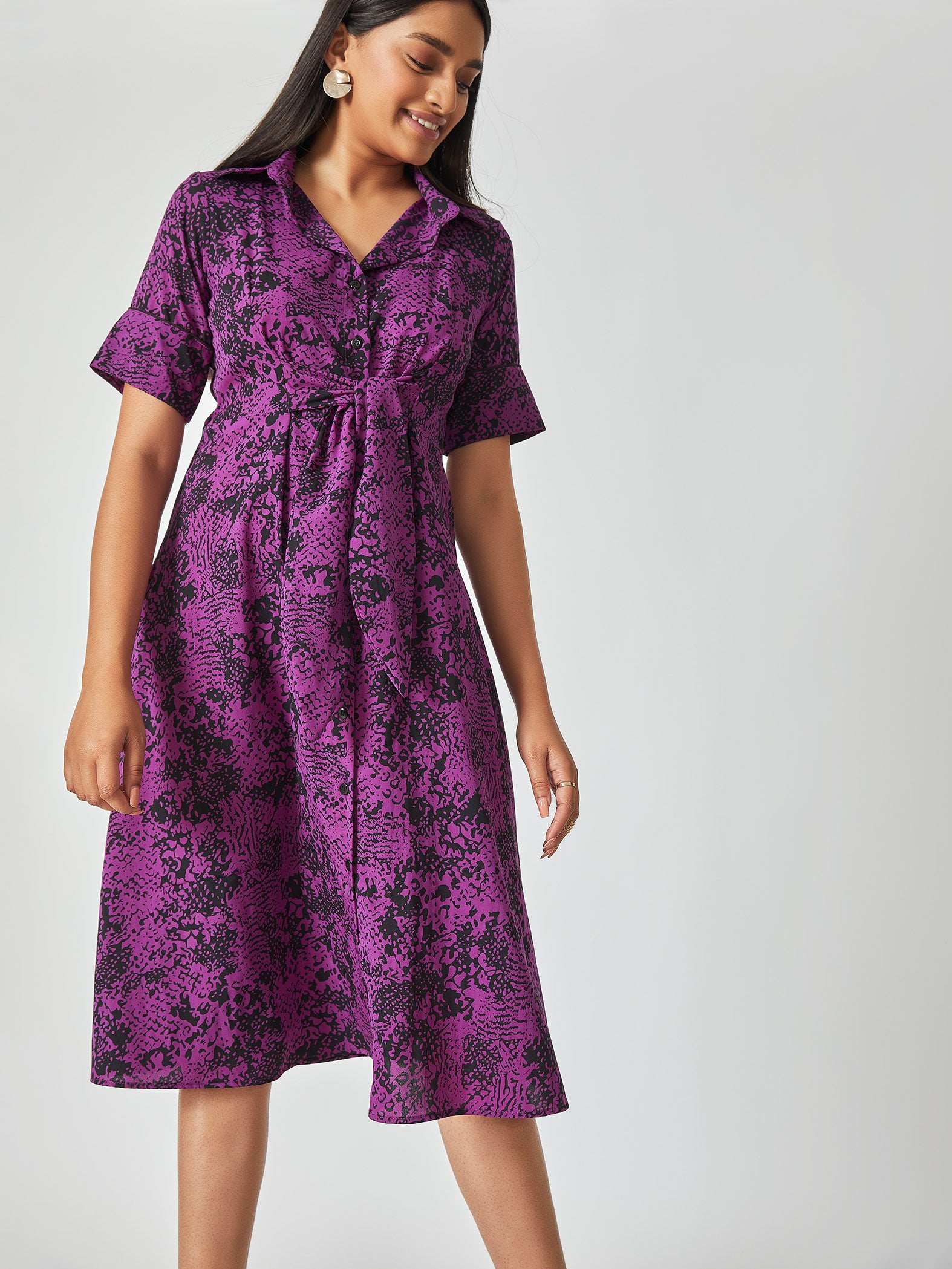 Purple Snake Print Dress