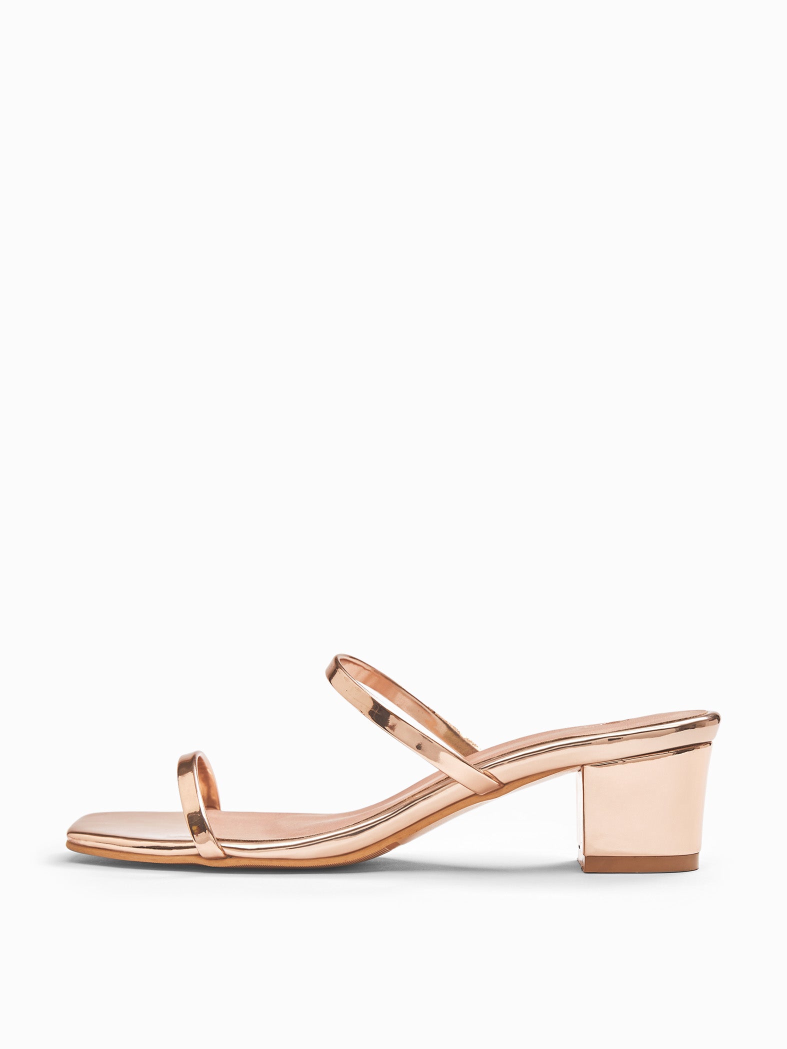 Rose Gold Two Strap Heels