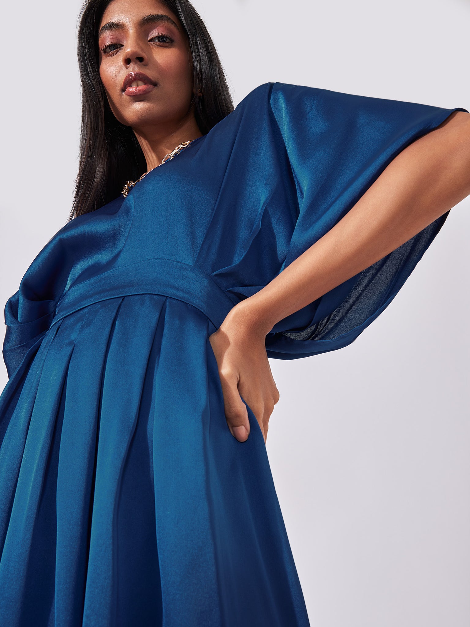 

Navy Pleat Dress
