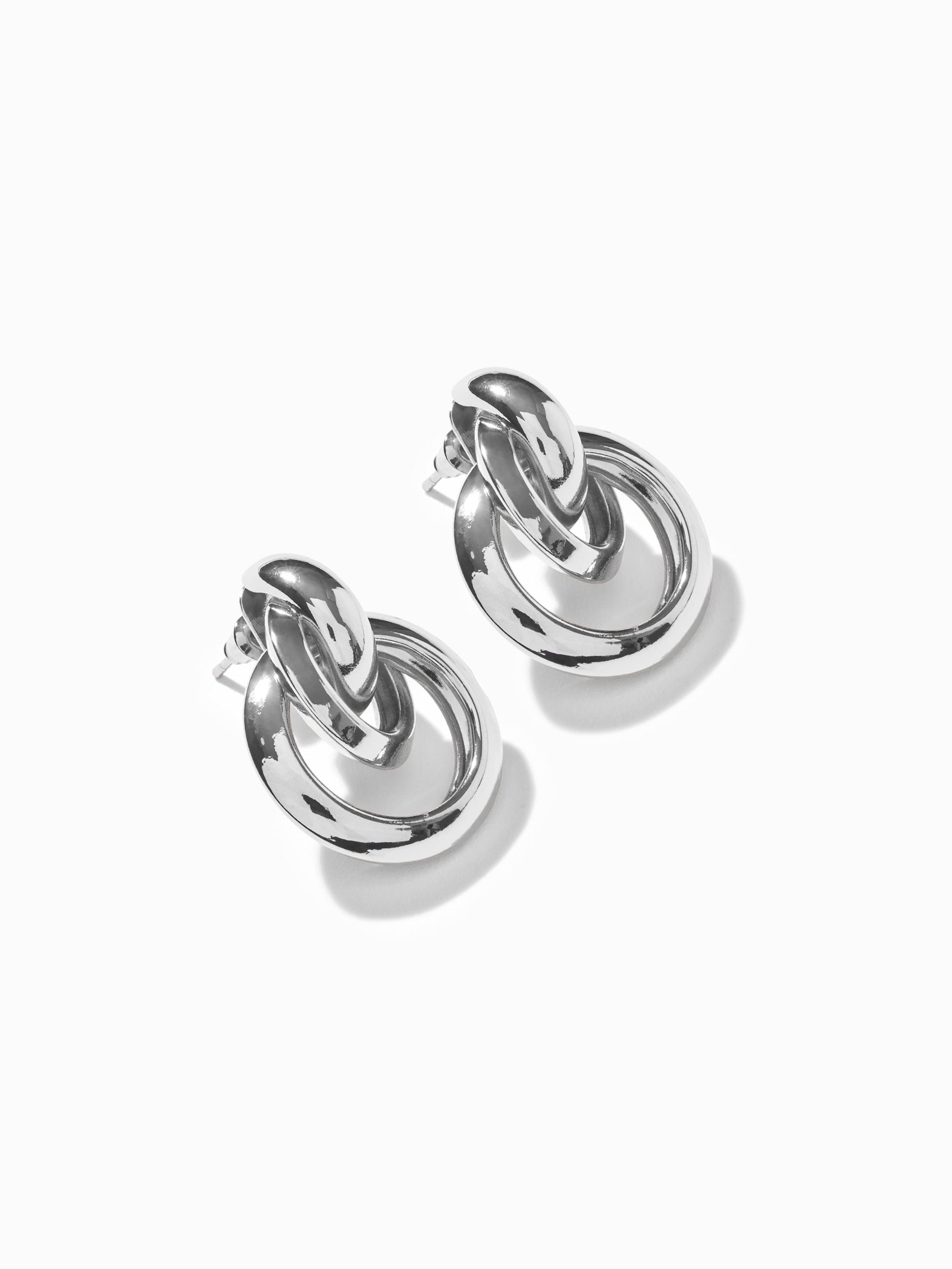Silver Three Circle Earrings