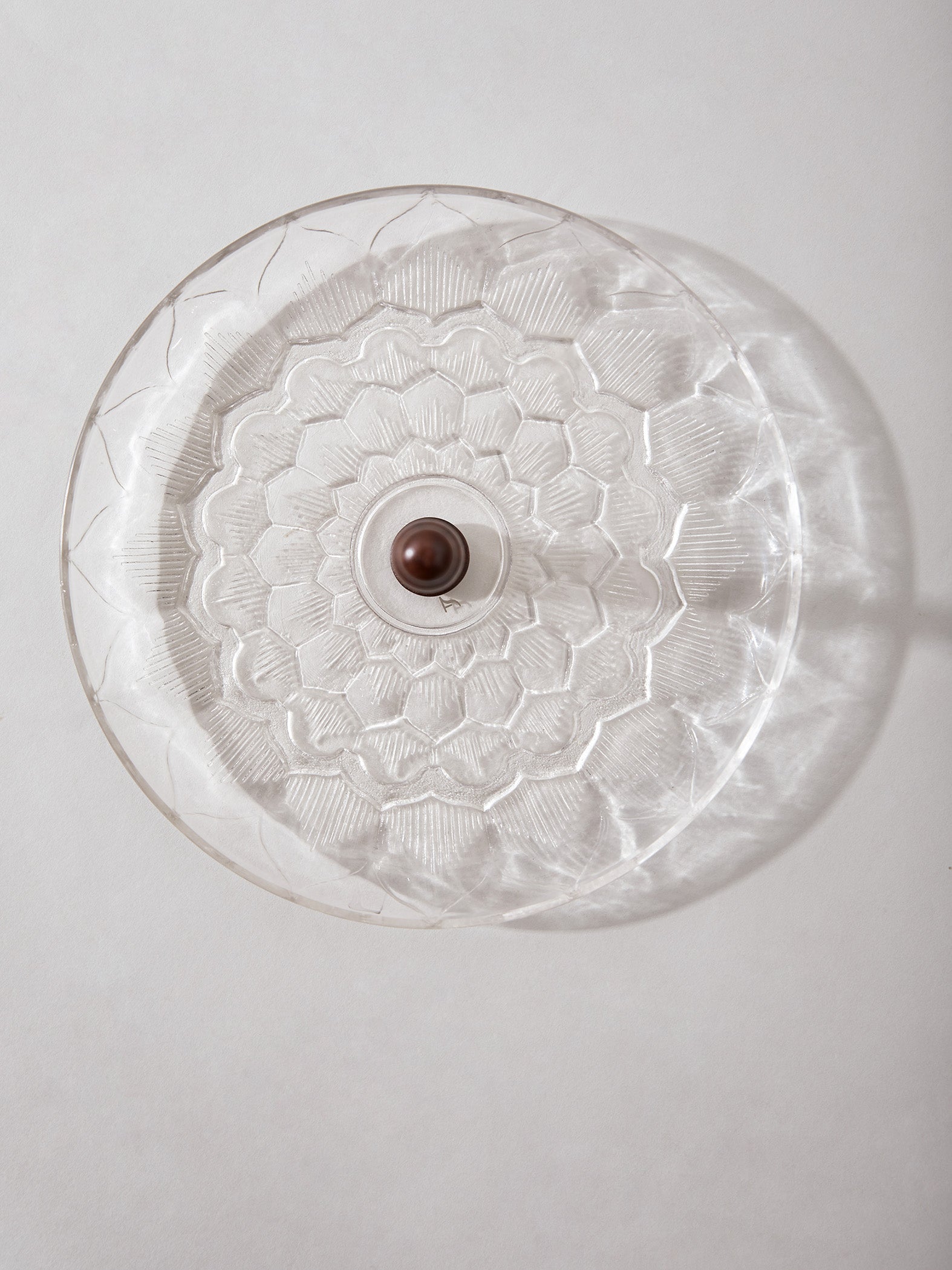 Glass Lotus Finial Platter