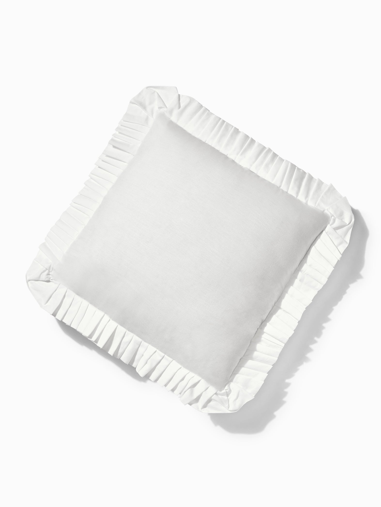 White Ruffle Border Cushion Cover Set