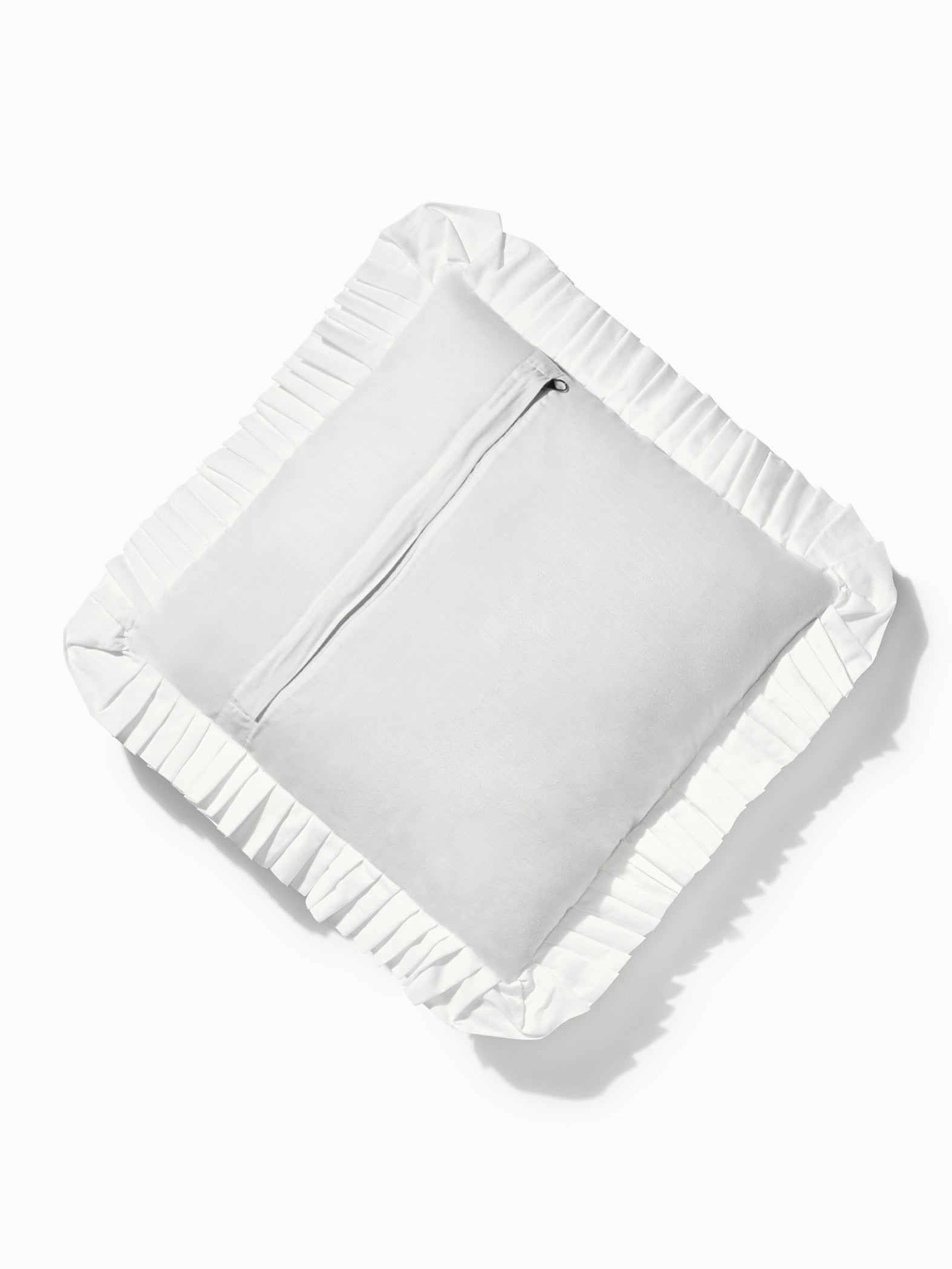 White Ruffle Border Cushion Cover Set