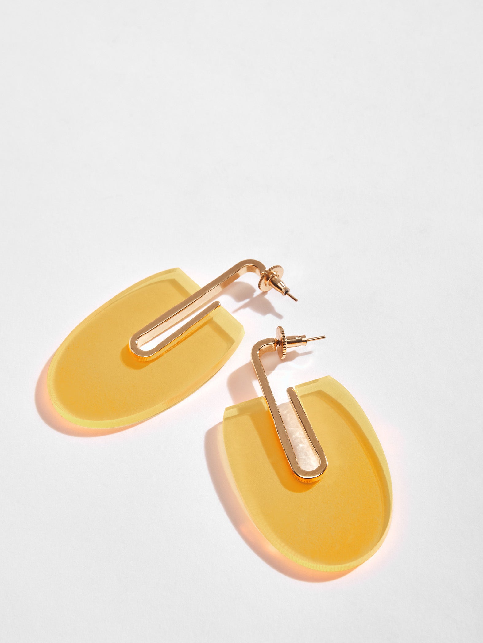 Yellow & Gold Acrylic Earrings