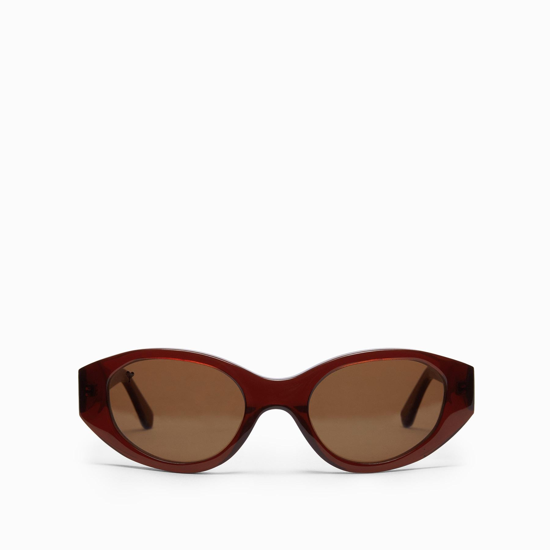 Burgundy Oval Sunglasses