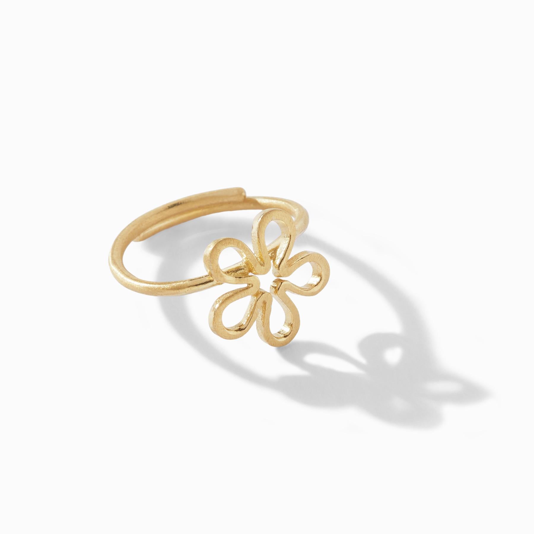Gold Matte Flower Ring
