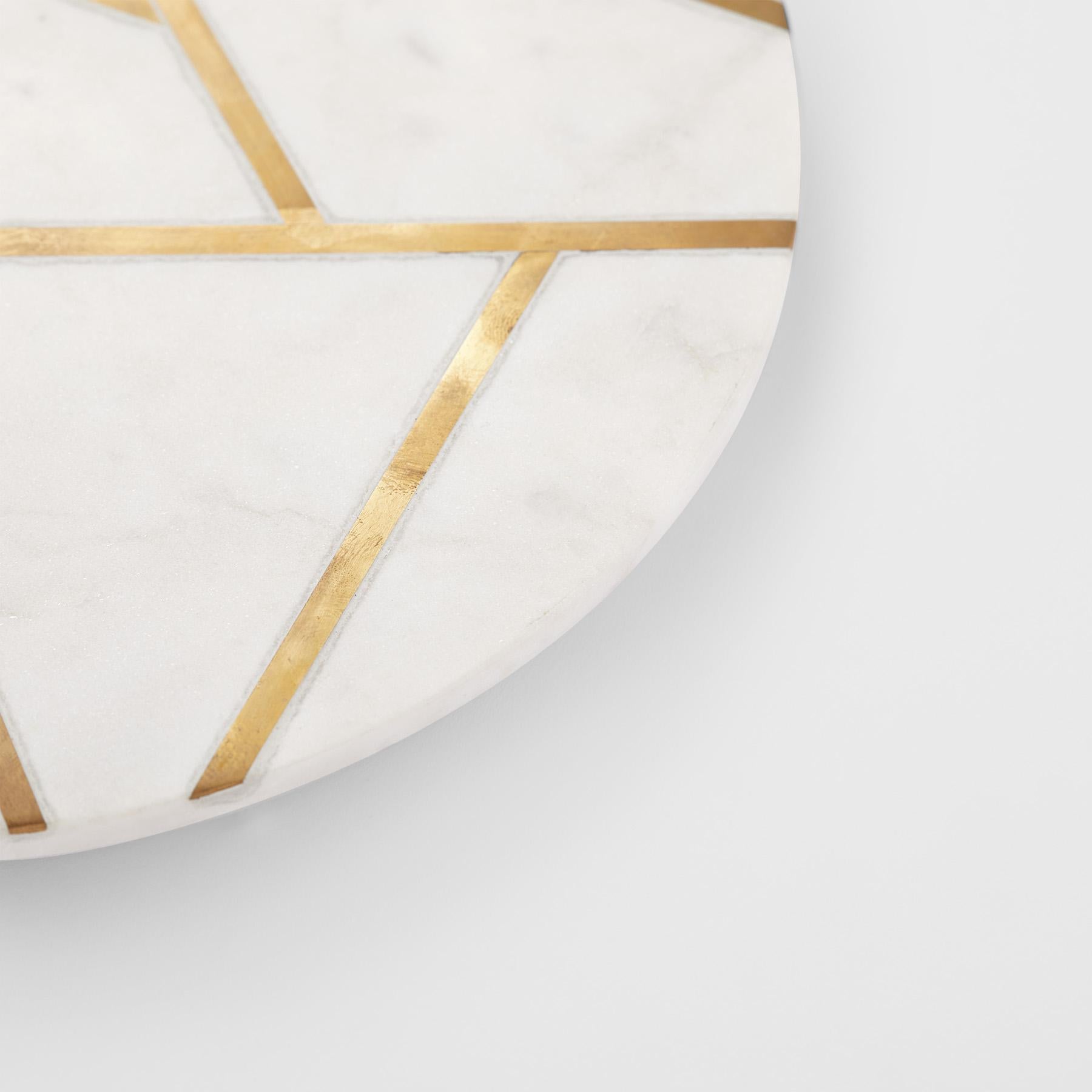 Ivory Marble Art Deco Round Board