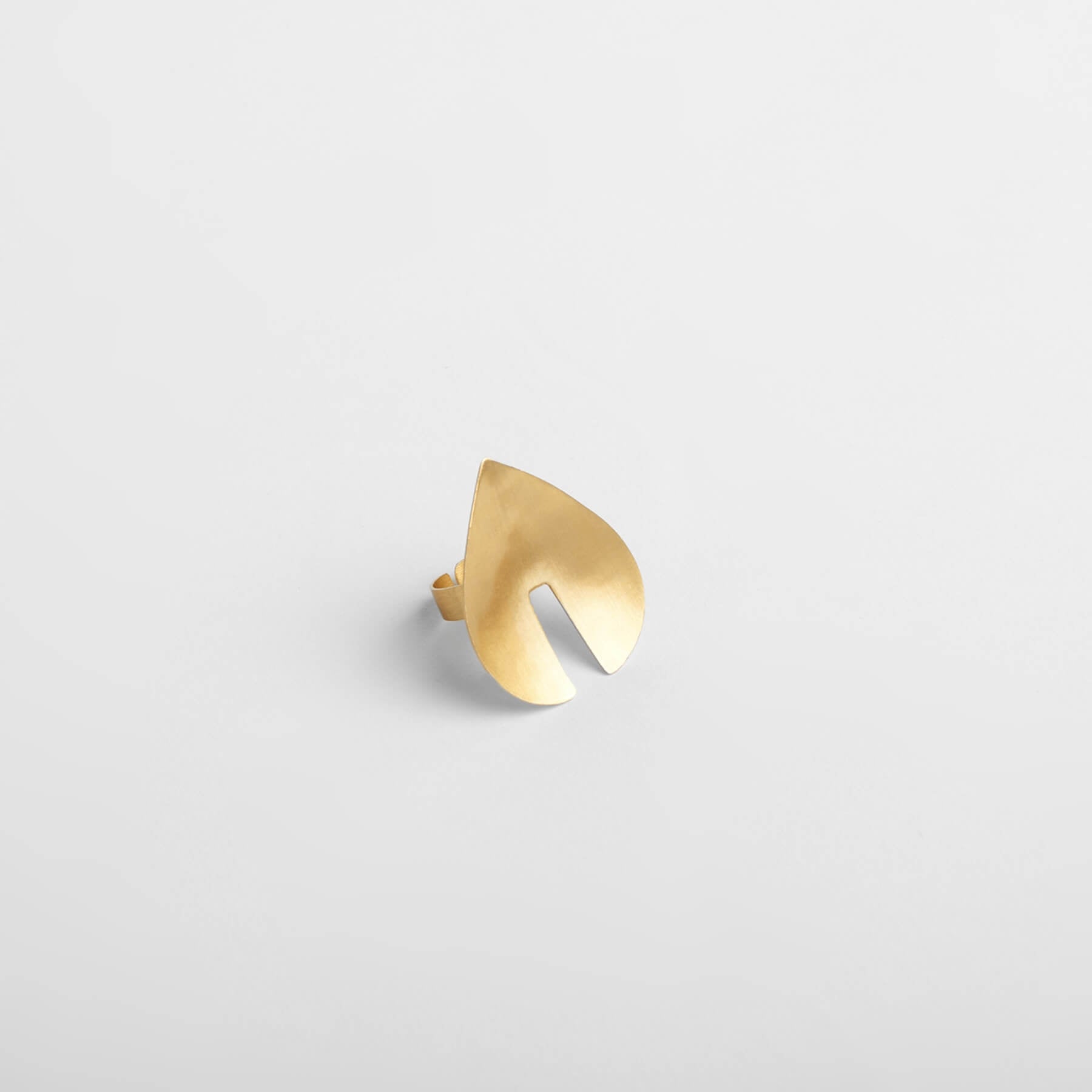 Gold Matte Pear Ring