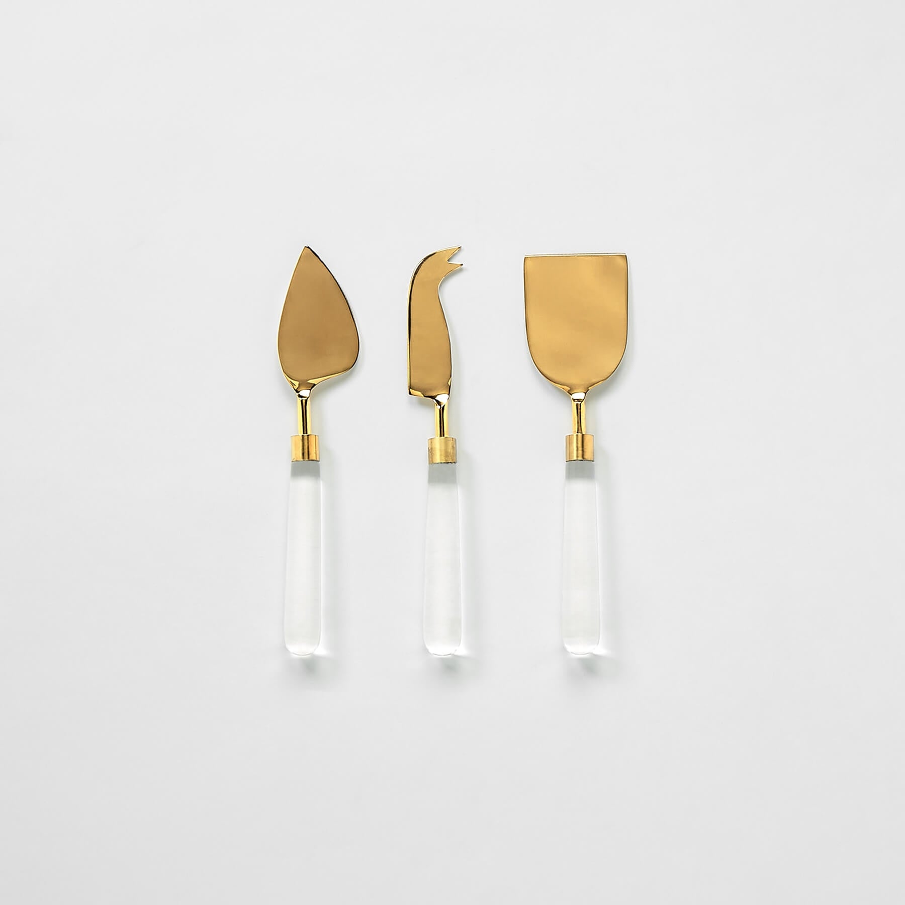 Acrylic & Gold Cheese Knives Set