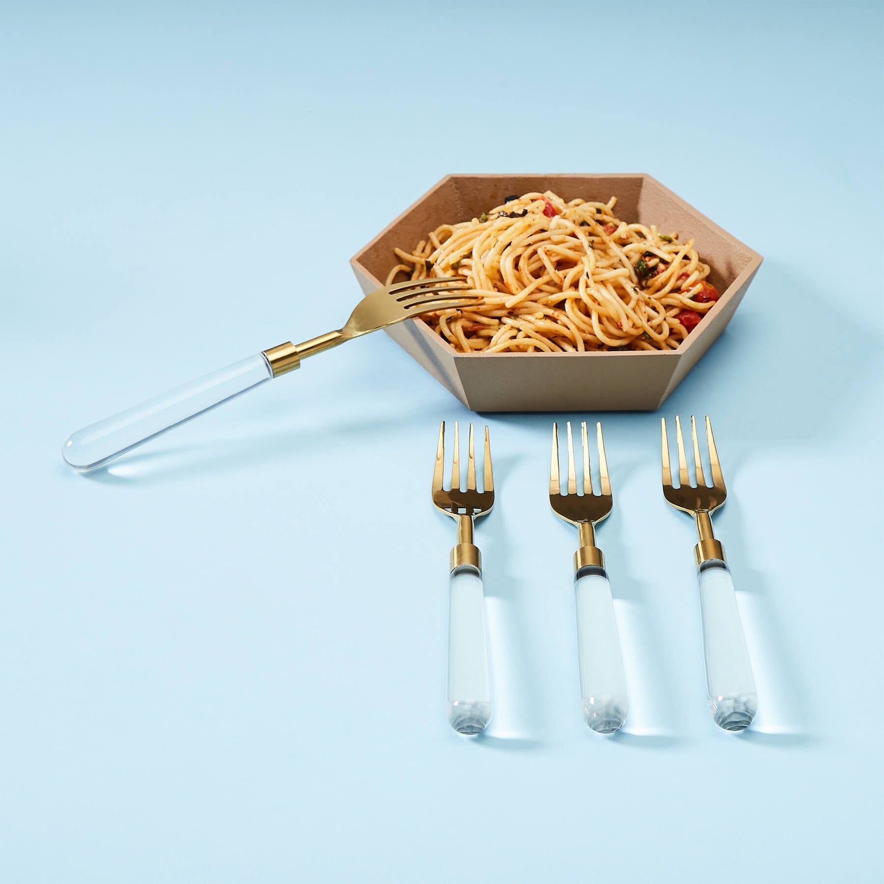 Acrylic & Gold Dinner Forks