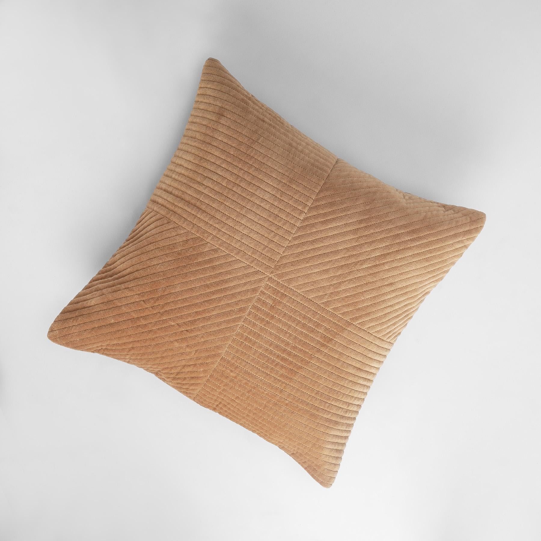 Nutmeg Velvet Quilted Cushion Cover